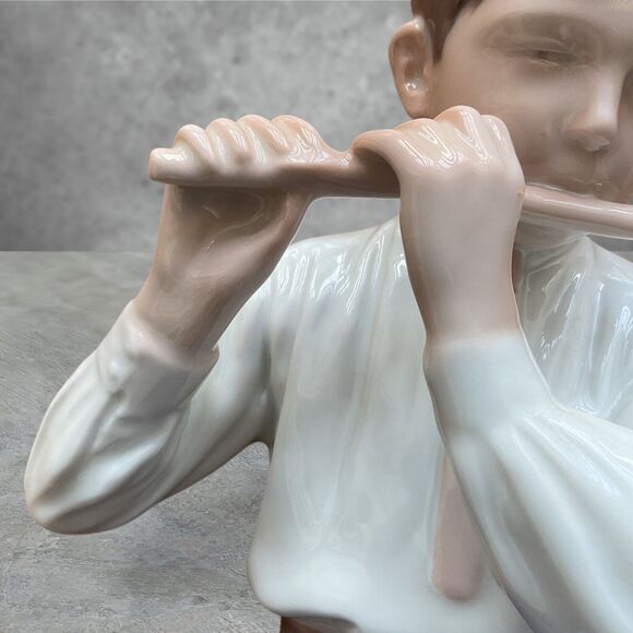Bing & Grondahl Copenhagen Boy Playing Flute Porcelain Figurine Denmark 1897 EJ - Picture 4 of 10